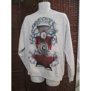 Vintage 90s Train Sweatshirt Steam Engine Double Sided Vintage 90s XL Locomotive